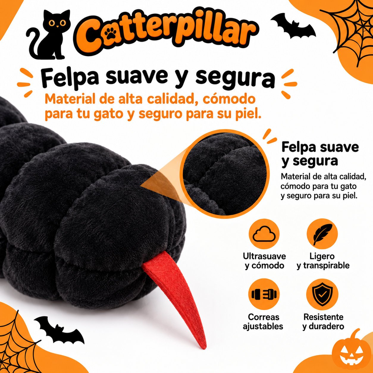 Catterpillar™Disfraz de ciempiés para gato